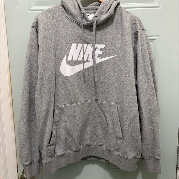 Nike Other - Nike Sportswear Club Fleece Hoodie Mens XL Gray Heather Futura Logo